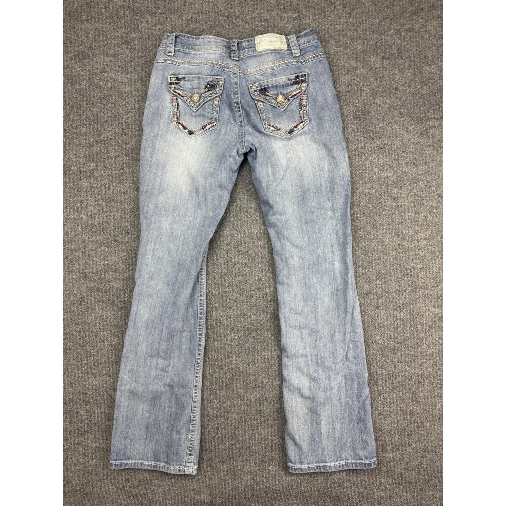 Shyanne Jeans Womens 28 Light Wash Bootcut Embellished Flap Pockets Western - Picture 7 of 8